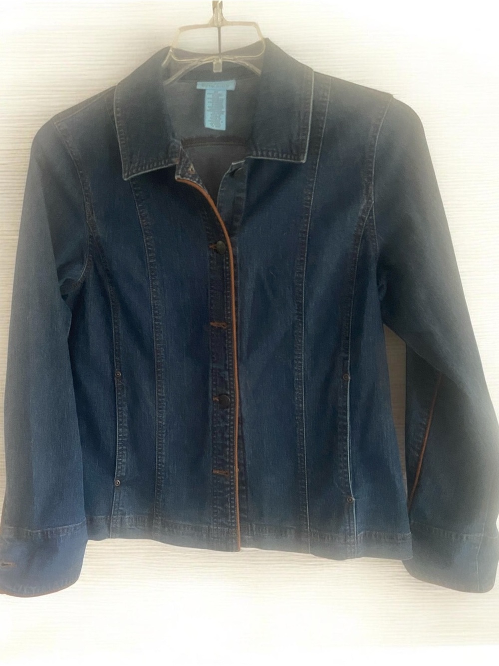Sigrid Olsen Dark Blue Denim Jacket with Contrast Trim